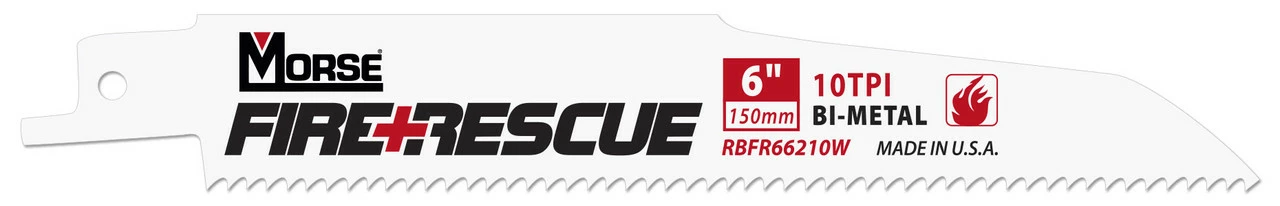 MK Morse RBFR96210WT20 - Recip Saw Blade (BiMetal) "Fire + Rescue" 9" x 0.062" 10TPI 20/Pack 3 MK Morse RBFR96210WT20 - Recip Saw Blade (BiMetal) "Fire + Rescue" 9" x 0.062" 10TPI 20/Pack