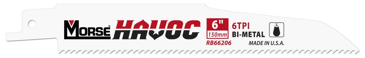 MK Morse RB96210T20 - Recip Saw Blade (BiMetal) "Havoc" 9" x 0.062" 10TPI 20/Pack 3 MK Morse RB96210T20 - Recip Saw Blade (BiMetal) "Havoc" 9" x 0.062" 10TPI 20/Pack