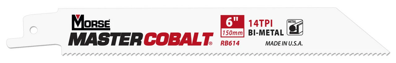 MK Morse RB814T25 - Recip Saw Blade (BiMetal) "Master Cobalt Metal" 8" x 0.035" 14TPI 25/Pack 3 MK Morse RB814T25 - Recip Saw Blade (BiMetal) "Master Cobalt Metal" 8" x 0.035" 14TPI 25/Pack