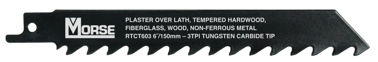 MK Morse RTCT603T03 - Recip Saw Blade Carbide Tipped 6" X 3/4" 3TPI 3/Pack 3 MK Morse RTCT603T03 - Recip Saw Blade Carbide Tipped 6" X 3/4" 3TPI 3/Pack